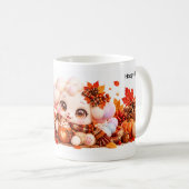 Mug Nubi automne mignon modifiable (Devant droit)