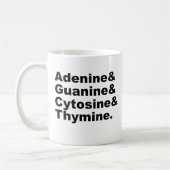 Mug Nucléotides d'ADN d'Adénine Guanine Cytosine Thymi (Gauche)