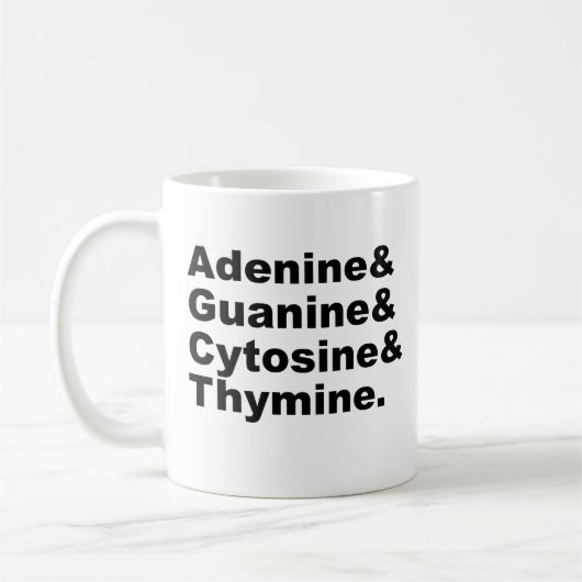 Mug Nucléotides d'ADN d'Adénine Guanine Cytosine Thymi (Gauche)