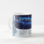 Mug Nuit Bleue avec le Père Noël, Reindeer et Sleigh (Devant gauche)