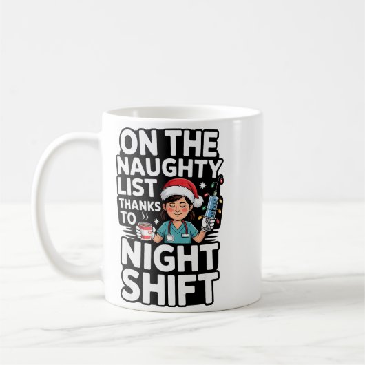 Mug Nuit Cute Xmas Shift Infirmière Noël Pour Healthca (Gauche)