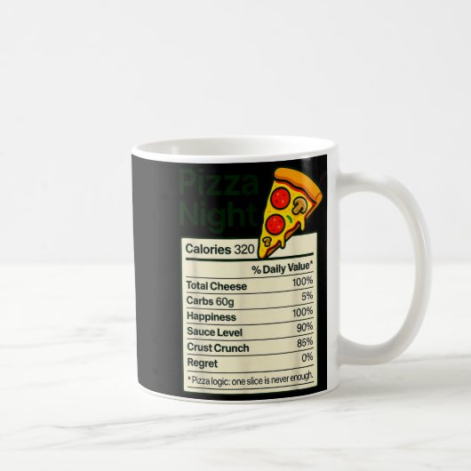 Mug Nuit de l'amant de Zza Drôle Faits nutritionnels C (Droite)