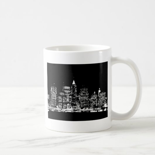 Mug Nuit de New York en noir et blanc (Droite)