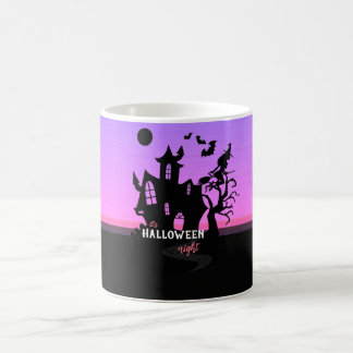 Mug Nuit d'Halloween Coucher de soleil Sorcière et Cha