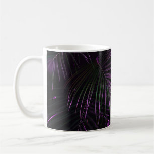 Mug Nuit en forêt tropicale. Palm jungle feuille p