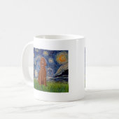 Mug Nuit étoilée - Caniche rouge foncé #1 (Devant gauche)