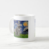 Mug Nuit étoilée - chat bleu russe (Devant gauche)