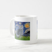Mug Nuit étoilée - Chat bleu russe 2 (Devant gauche)