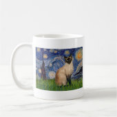 Mug Nuit étoilée - Chat siamois à pointes de phoque (Gauche)