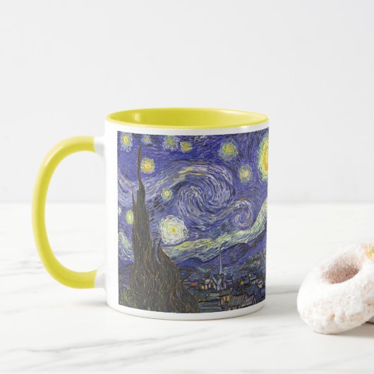 Mug Nuit étoilée par Vincent van Gogh (Avec donut)