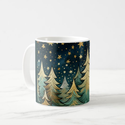 Mug Nuit sainte et étoilée de Noël (Devant gauche)