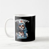 Mug Nuit Shift Nurse Funny Skeleton Halloween Rn Nurs (Gauche)