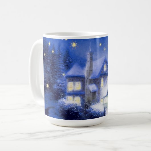 Mug Nuit Silencieuse. Cadeau de Noël du village de nei (Devant gauche)