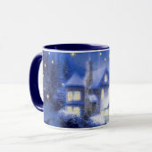 Mug Nuit Silencieuse. Cadeau de peinture de Noël (Devant gauche)