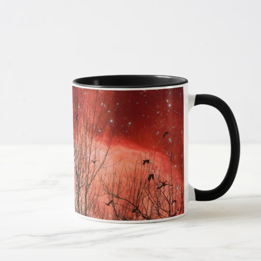 Mug Nuit surréaliste rouge étoilée (Droite)