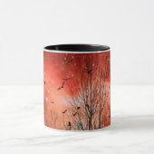 Mug Nuit surréaliste rouge étoilée (Centre)