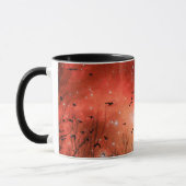 Mug Nuit surréaliste rouge étoilée (Gauche)