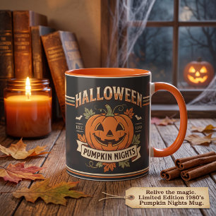 Mug Nuits de citrouille vintage rétro Halloween