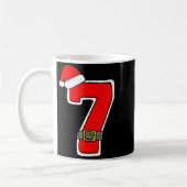 Mug Number 7 7th Birthday Christmas Santa Hat Happy Bi (Gauche)