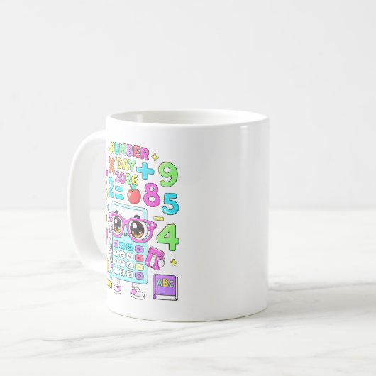 Mug Number Day 2026 Cute Calculator Math Design (Devant gauche)