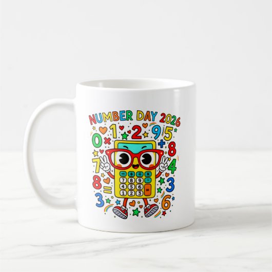 Mug Number Day 2026 Owl Calculator Math Design (Gauche)