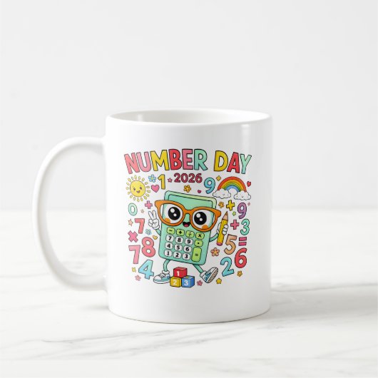 Mug Number Day 2026 Owl Calculator Math Design (Gauche)
