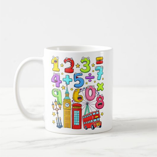 Mug Number Day City Numbers Math Design for Kids (Gauche)