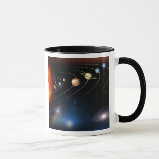 Mug numériquement image générée de notre système solai (Droite)