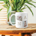 Mug Numéro 1 Nana Grandma Photo Collage Gold Frame<br><div class="desc">Montrez à votre grand-mère (nana) votre amour avec notre tasse personnalisée #1 nana amour coeur photo collage. Notre design comprend un design d'enveloppement avec un design de cinq collages photo avec un cadre superposé en faux or moderne sur chaque photo. Cette tasse spéciale est le cadeau parfait à envoyer à...</div>