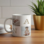 Mug Numéro 1 Nana Grandma Photo Collage Gold Frame<br><div class="desc">Montrez à votre grand-mère (nana) votre amour avec notre tasse personnalisée #1 nana amour coeur photo collage. Notre design comprend un design d'enveloppement avec un design de cinq collages photo avec un cadre superposé en faux or moderne sur chaque photo. Cette tasse spéciale est le cadeau parfait à envoyer à...</div>
