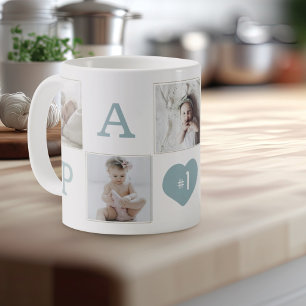 Mug Numéro 1 Papa Grand-père Photo Collage Gold Frame