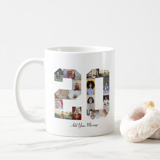 Mug Numéro 20 Collage photo (Avec donut)