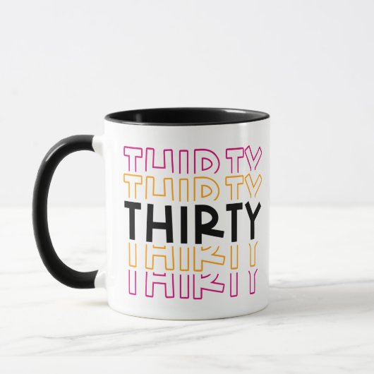 Mug Numéro 30 grand trente anniversaire Café (Gauche)