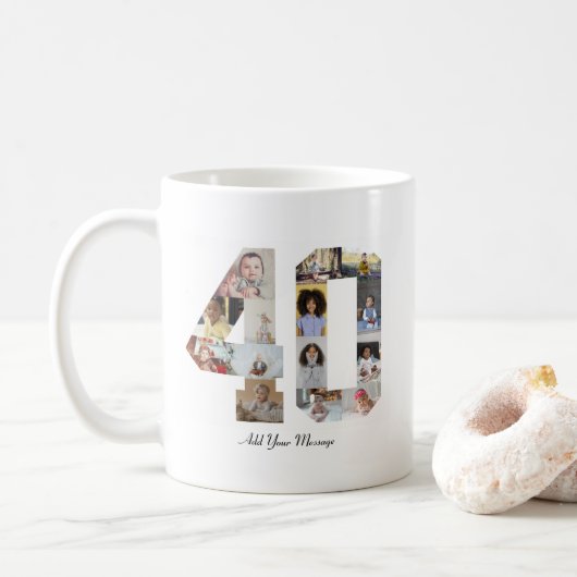 Mug Numéro 40 - Collage photo (Avec donut)