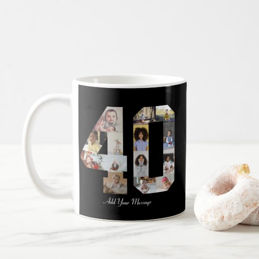 Mug Numéro 40 - Collage photo (Avec donut)