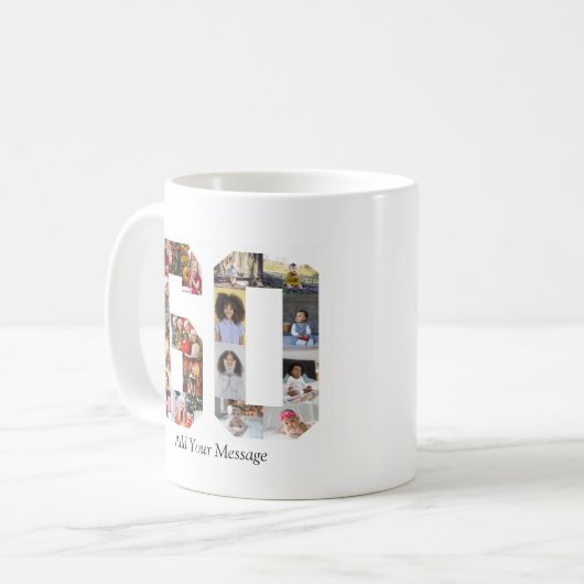 Mug Numéro 60 Collage photo (Devant gauche)