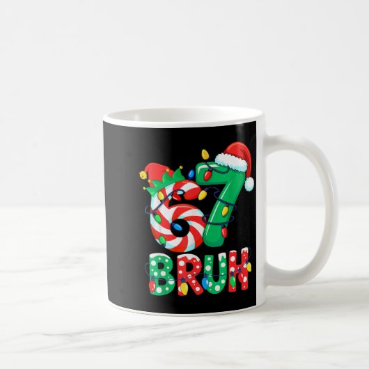 Mug Numéro 7 Citation de mème drôle 6 7 Six Sept Noël (Droite)