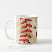 Mug Numéro de base-ball Vintage personnalisé Rétro (Gauche)