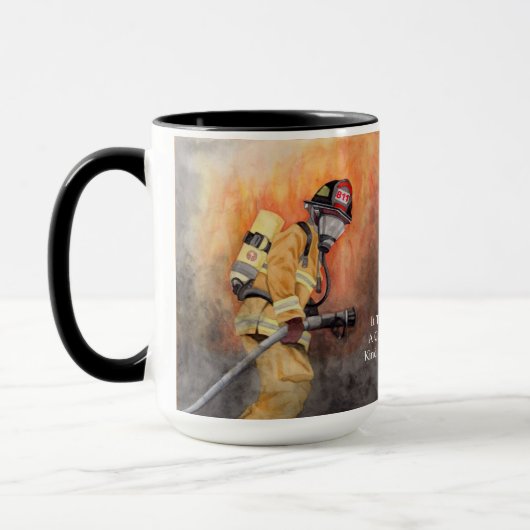 Mug Numéro de poste de pompier Fireman Texte personnal (Gauche)