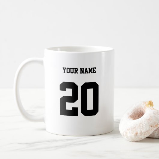 Mug Numéro et nom personnalisés (Avec donut)