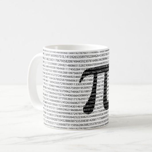 Mug Numéro noir d'origine pi jour symbole mathématique (Devant gauche)
