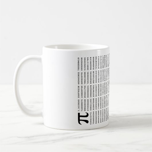 Mug Numéro Pi 1000 Premiers Chiffres | Symbole mathéma (Gauche)