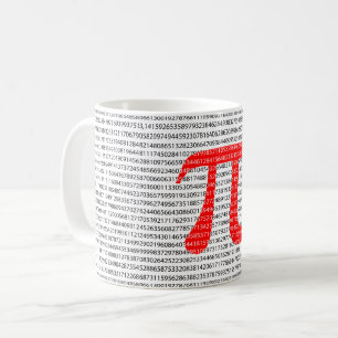 Mug Numéro rouge d'origine pi jour symbole mathématiqu