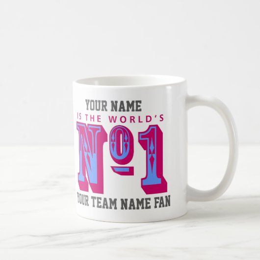 Mug Numéro Un Du Fan De Football. Claret et bleu (Droite)