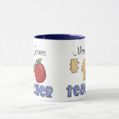Mug Numéro un enseignant, #1 enseignant Design d'art d (Centre)