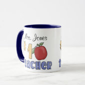Mug Numéro un enseignant, #1 enseignant Design d'art d (Devant gauche)
