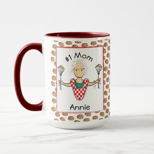 Mug Numéro Un Maman Grand-Mère Fête des Mères Dessin (Gauche)