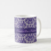 Mug Numéro Un Mode Maman damasse mauve gris muqueuse (Devant droit)
