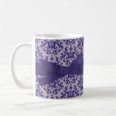 Mug Numéro Un Mode Maman damasse mauve gris muqueuse (Gauche)