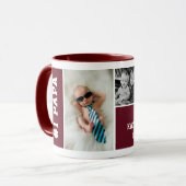 Mug Numéro Un Papa Maroon Custom 4 Photo Collage (Devant gauche)